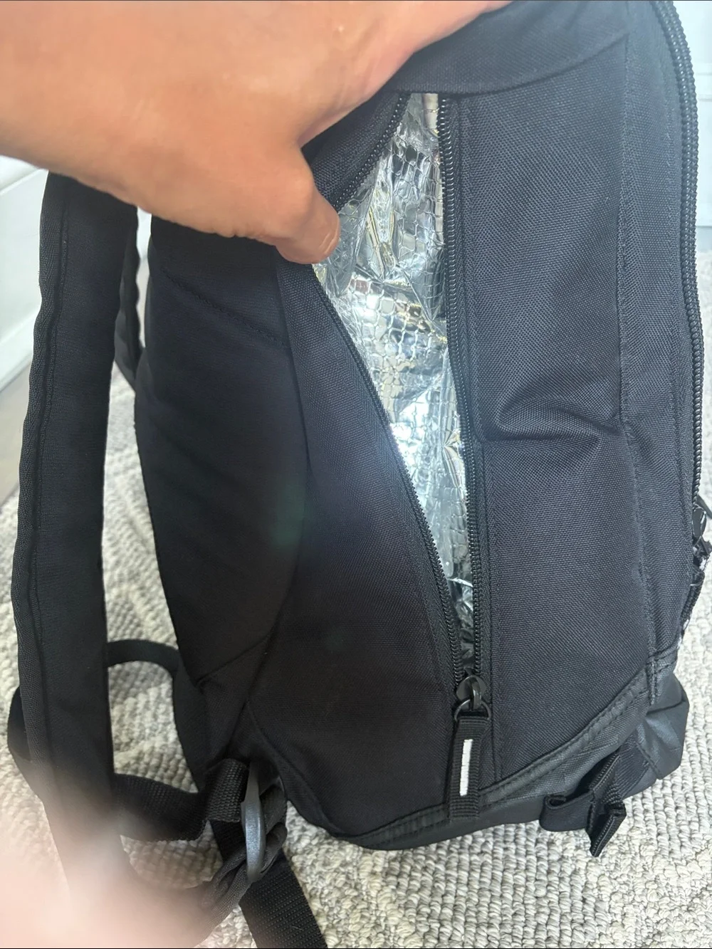 Nike Black Lacrosse Backpack with Reflective Silver Accent